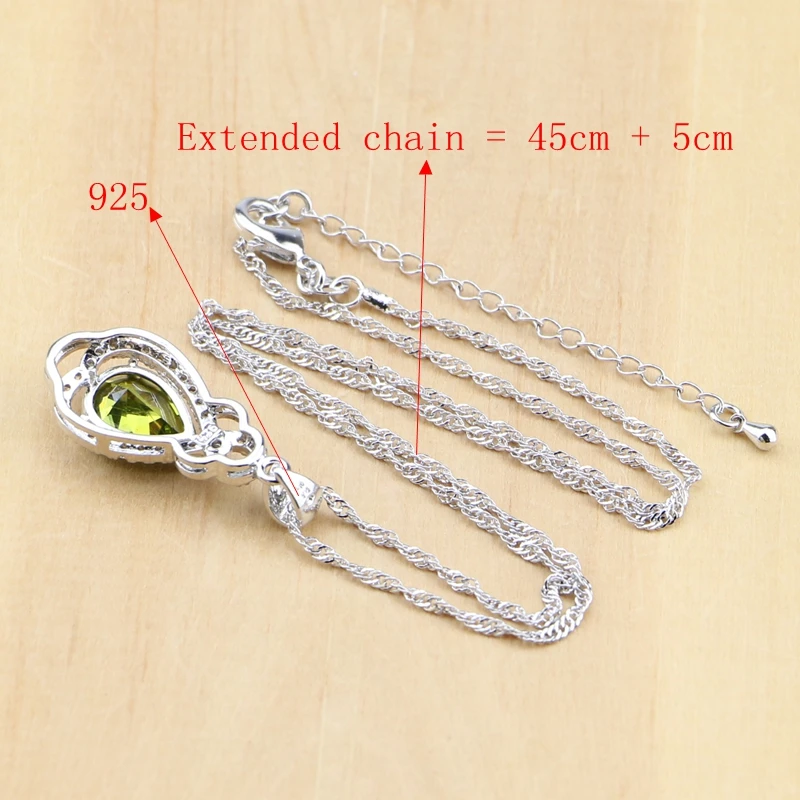 925 серебряные ювелирные изделия оливково-зеленый кубический цирконий Ювелирные