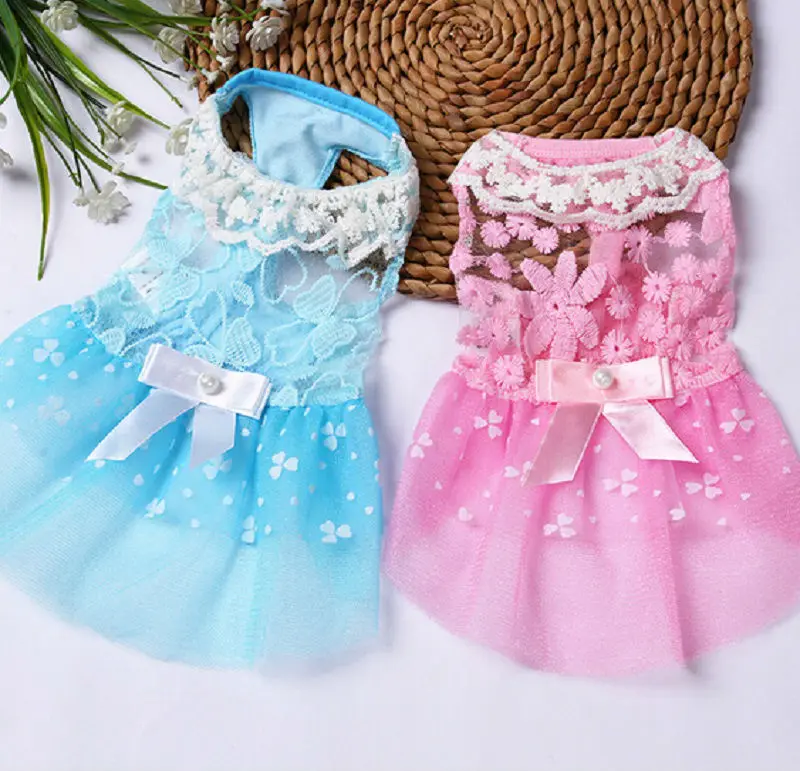 FC77 Бесплатная доставка Милая летняя одежда для собак Принцесса Мини собака кошка