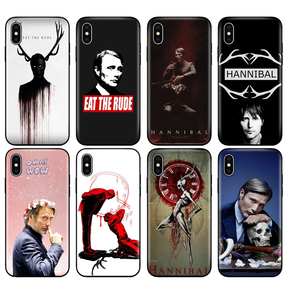 Черный чехол из ТПУ для iphone 5 5s se 6 6s 7 8 plus x 10 силиконовый XR XS 11 pro MAX Ганнибал съешь