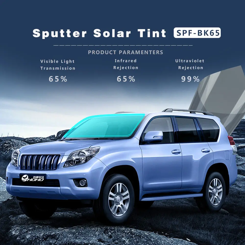 Автомобильная пленка для окон Sunice тонировка затемнение на солнечной батарее 65% VLT