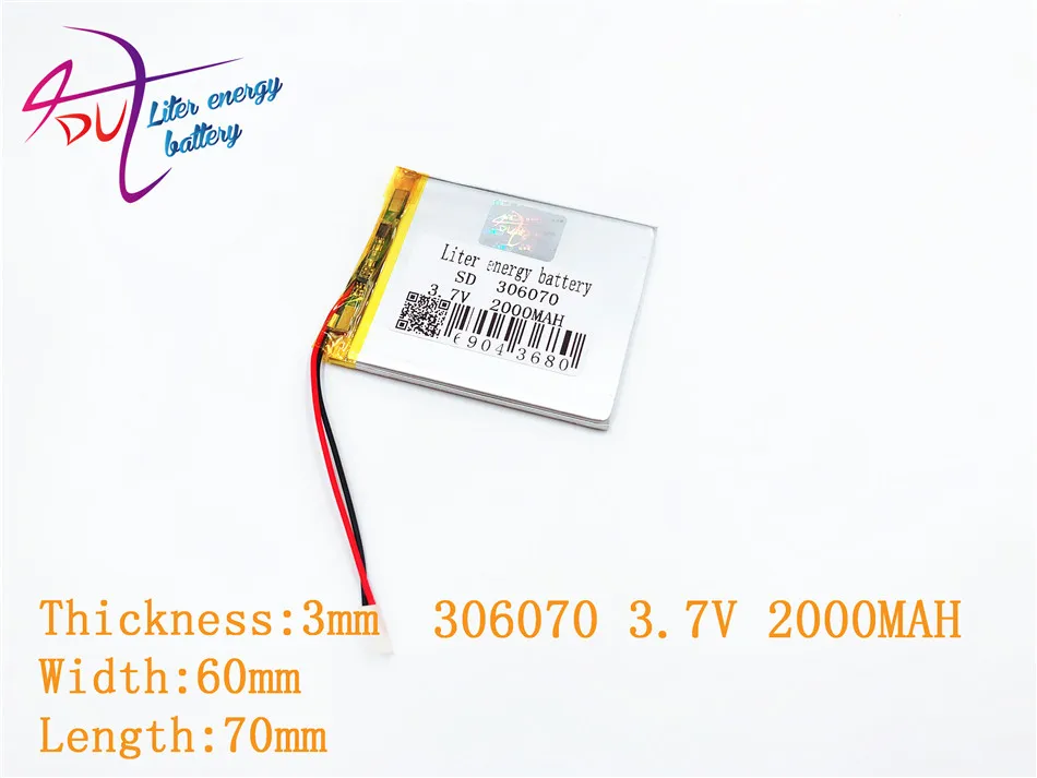 306070 036070 3,7 V 2000MAH перезаряжаемый литий-полимерный аккумулятор для psp, PDA gps DVR электронная книга планшет PC power Bank Wexler Book E6005