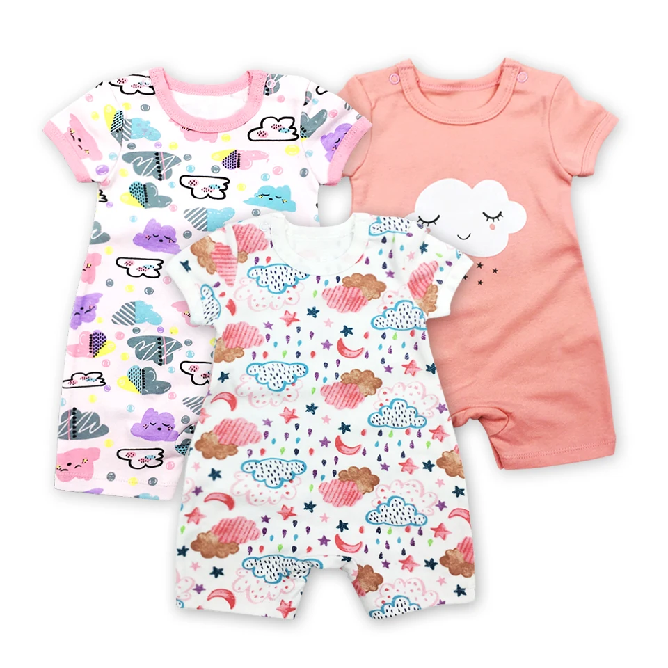 Комбинезон из 3 предметов для новорожденных одежда маленьких девочек хлопковая