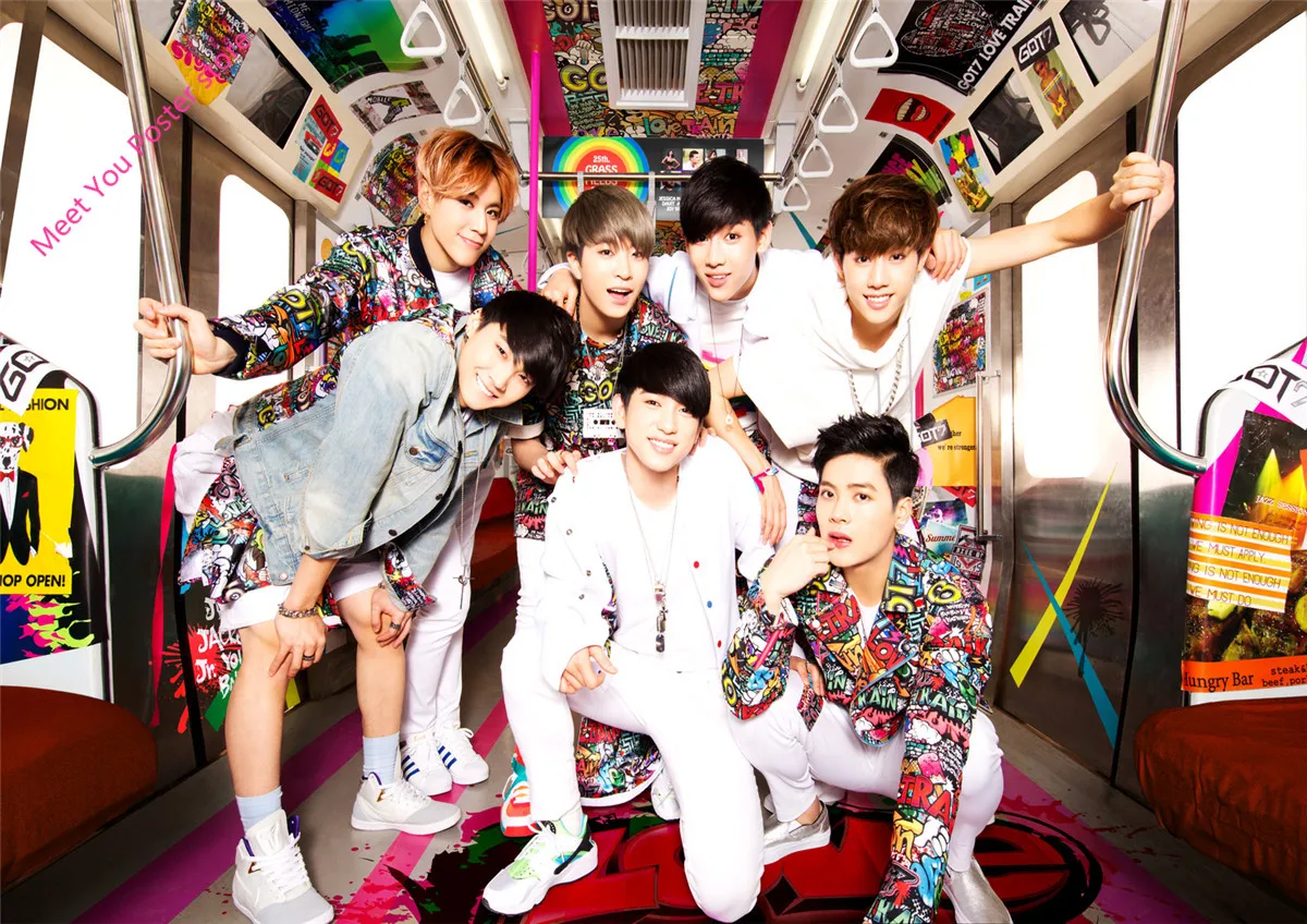 Популярные KPOP GOT7 постер музыкальной группы известной звезды Картины с белым покрытием получил 7 JinYoung Jr плакаты украшения для дома настенные Стикеры B5