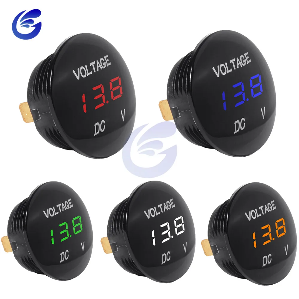 DC 5 V-48 V Автомобиль Мотоцикл DC5V-48V светодиодный Панель цифровой вольт Напряжение метр Дисплей вольтметр 12V 24V 36V Водонепроницаемый DC5-48V