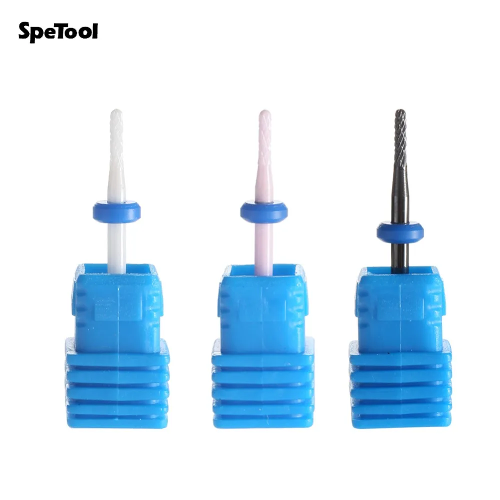 SpeTool 3 шт. электрические маникюрные наконечники набор профессиональные сверла