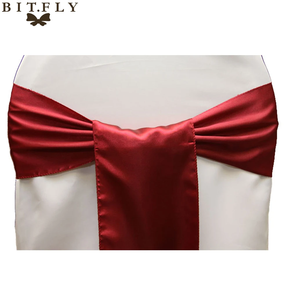 BIT. FLY/1 шт. атласные свадебные стулья 15x275 см с узелком, вечерние украшения для стульев, галстуки-бабочки для свадьбы, отеля, банкета