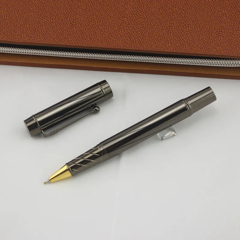 Элегантная шариковая ручка с золотым зажимом черная золотая фиолетовая|cufflinks