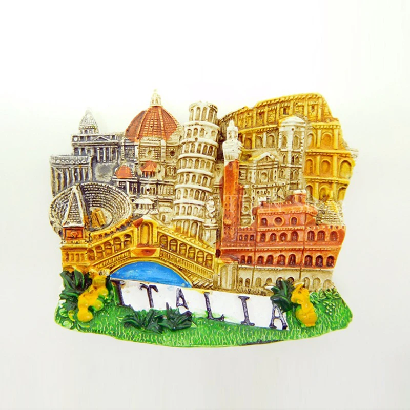 

Italy Milan Venice Fridge Magnet Resin Refrigerator Magnetic Sticker Kitchen Decoration Accessories Craft Souvenir Collection