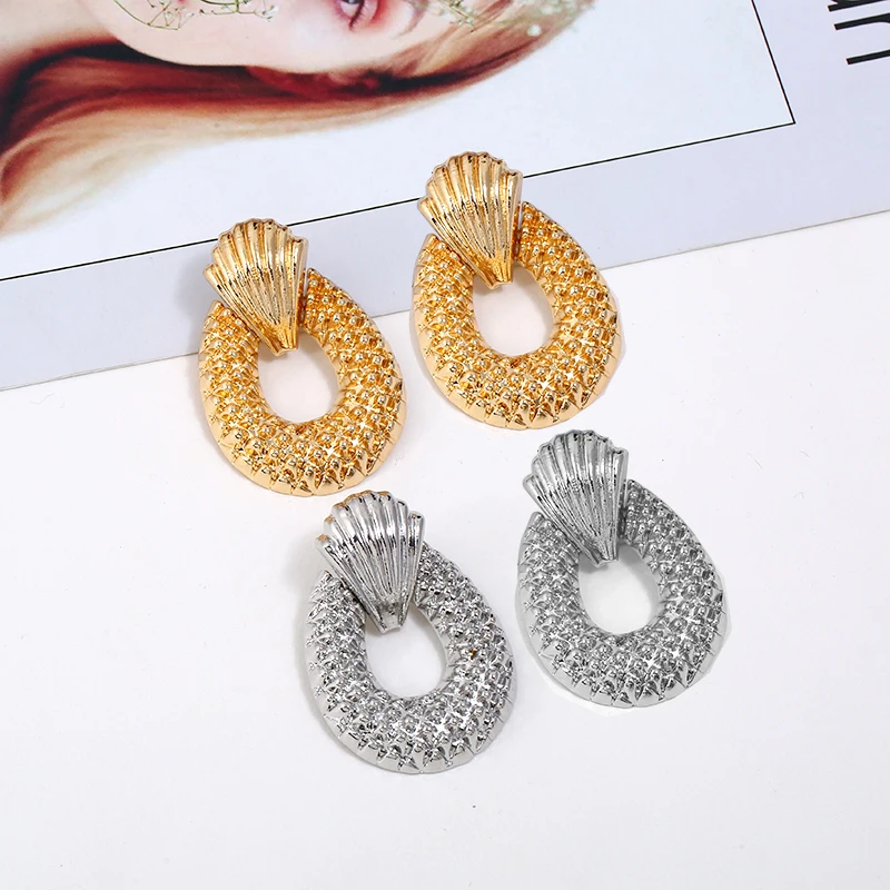 WNGMNGL NEW Fashion Women Metal Statement Earrings Big Hyperbole Pineapple For Vintage Jewelry Gift Accessories | Украшения и