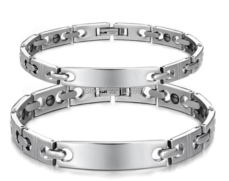 Пара здоровый ювелирные изделия Нержавеющая сталь браслет энергии магнитного