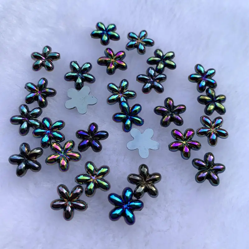 10 мм милый акриловый цветок со стразами flatback кабошон для DIY ювелирных изделий