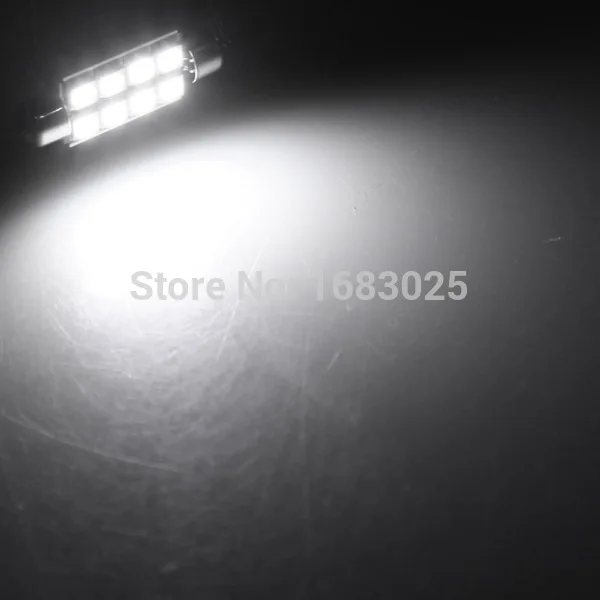 Лучшая цена 42 мм 8 SMD 5050 LED чистый белый купол Festoon CANBUS безошибочная внутренняя