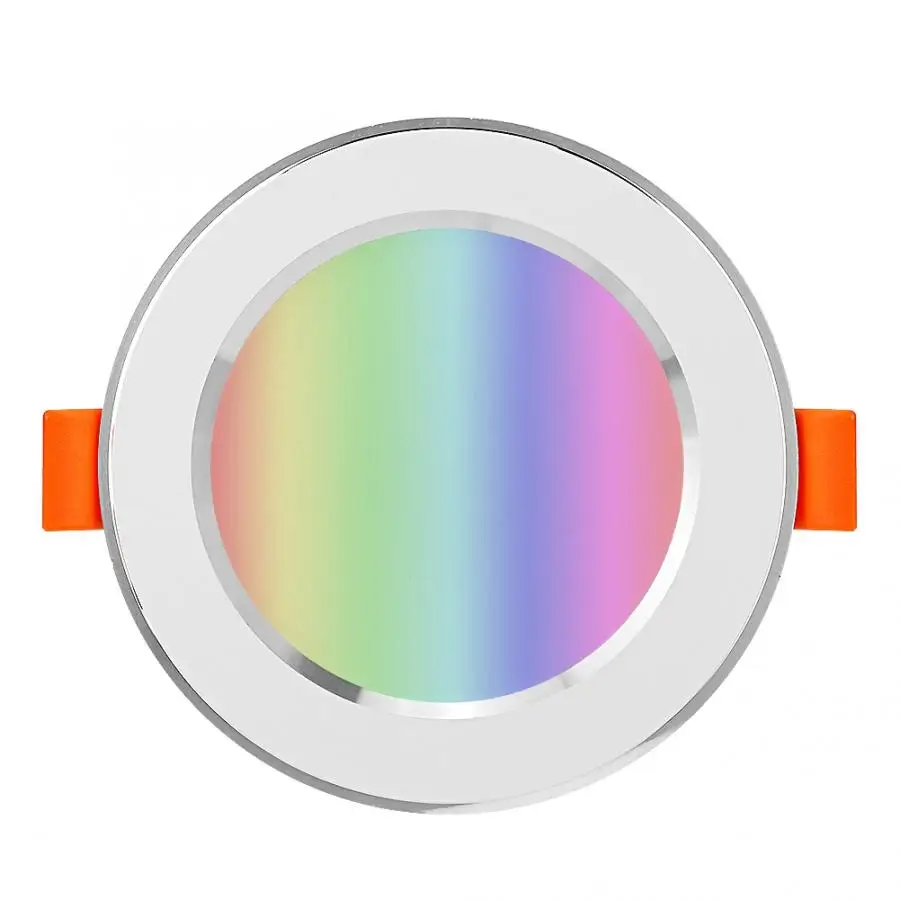 AC 85-265V 7W RGB+W Smart WIFI LED Downlight Light Voice APP Control Lamp Silver Ring