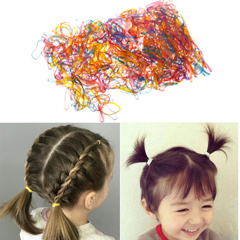 600 шт./упак. Детские держатели для волос ярких цветов резинки головные уборы