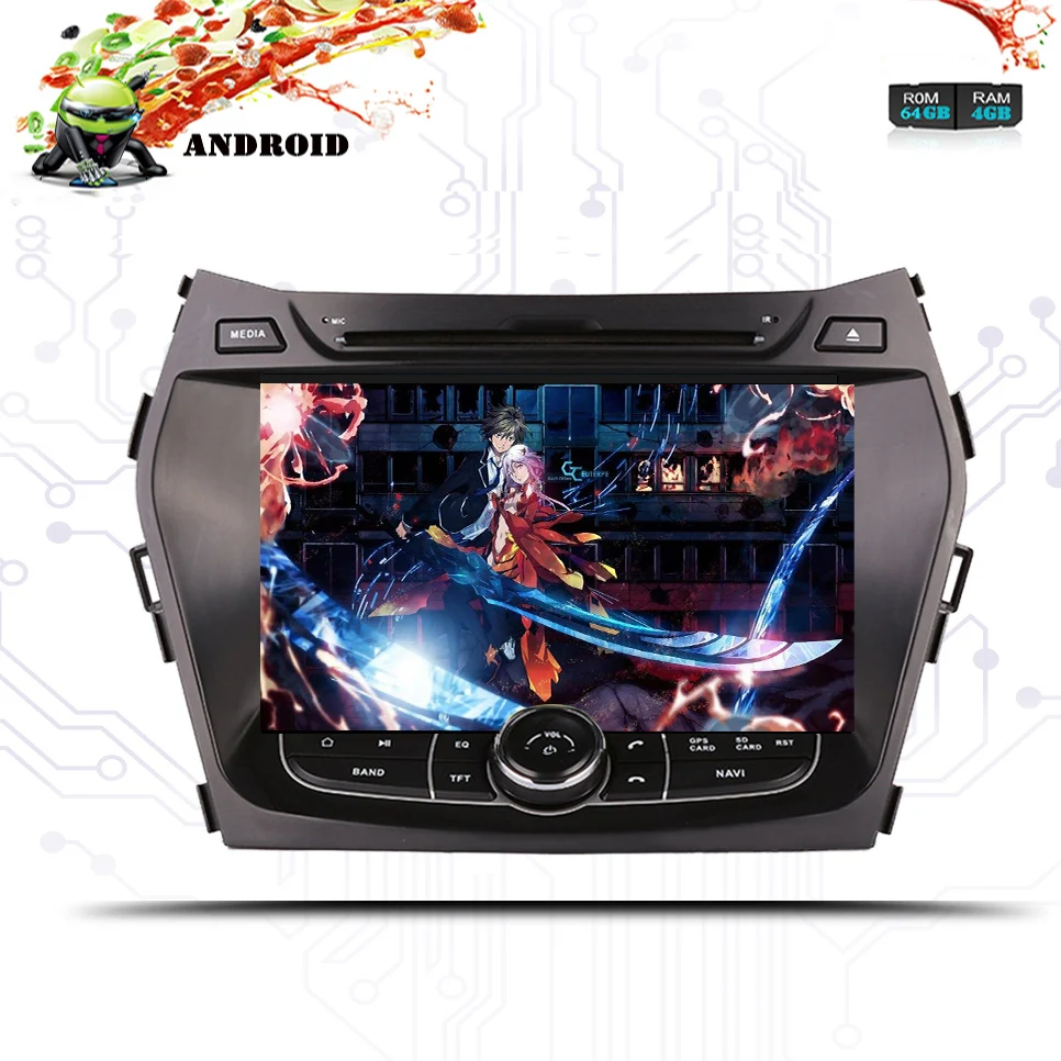 1024*600 Восьмиядерный Android 9,0 автомобильный DVD gps плеер для HYUNDAI IX45 2013- SANTA FE Santafe навигация Радио магнитофон