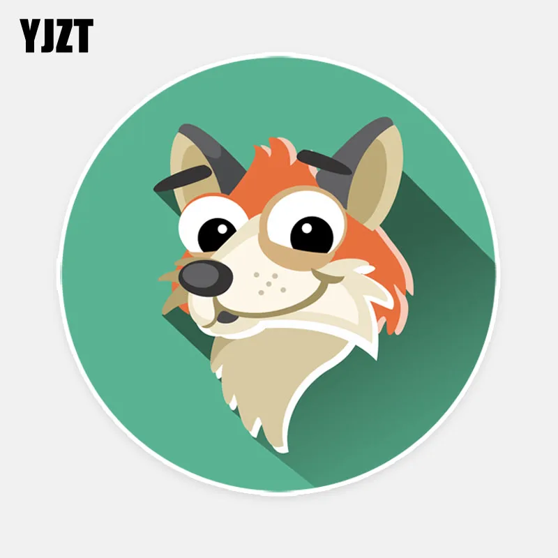 

YJZT 13CM*13CM Cartoon Animal Head Car Sticker Decal Decoration PVC 5-0936
