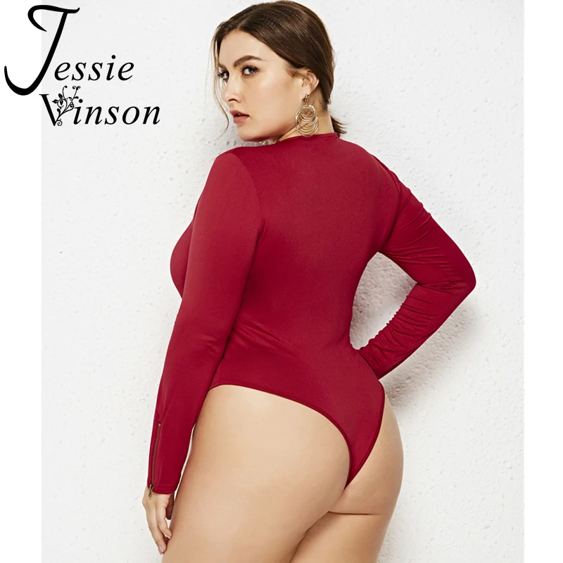 Женское боди с длинным рукавом Jessie Vinson однотонное круглым вырезом черно-белое