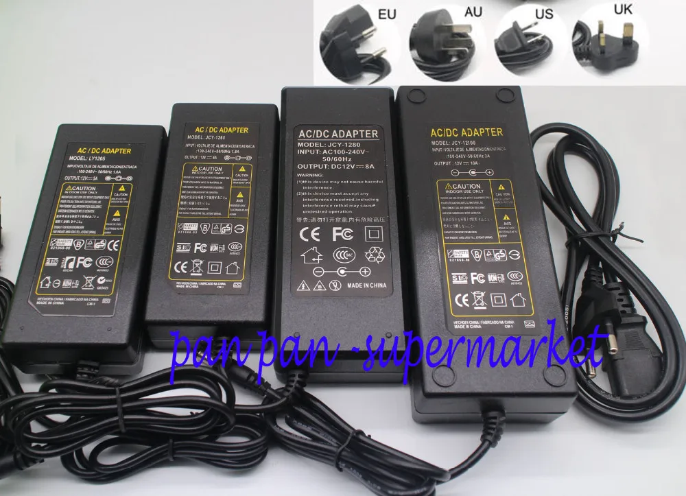 Высокое качество имеет Питание DC 12 V 1A 2A 3A 5A 6A 7A 8A 10A светодиодный трансформатор для 5050 5730 2835 3014 5050 Светодиодные полосы света