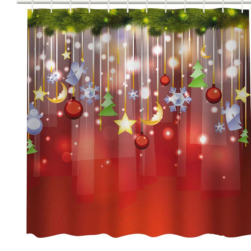 Рождественские украшения Xmas домашняя занавеска для душа Санта Клаус Снеговик дерево ясная печатная Шторка для ванной содержит