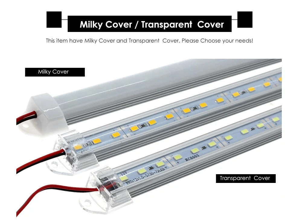 5 шт./лот светодиодный бар огни DC12V 5730 светодиодный Жесткий полосы 50 см светодиодный с U алюминиевый корпус+ PC крышка