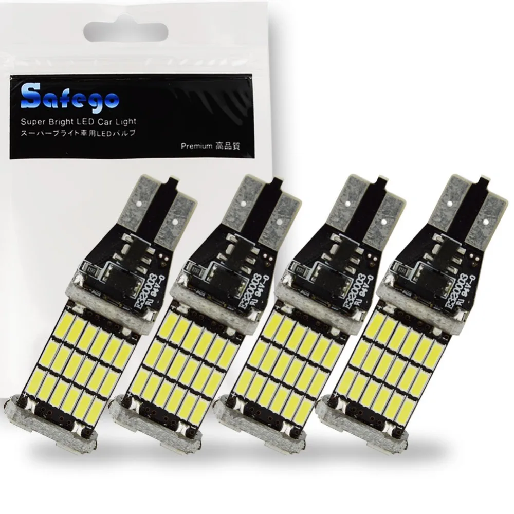 Safego 4X Canbus Error Free 921 912 T10 T15 4014 45SMD Chipsets 1000 лм Чрезвычайно яркий светодиодный