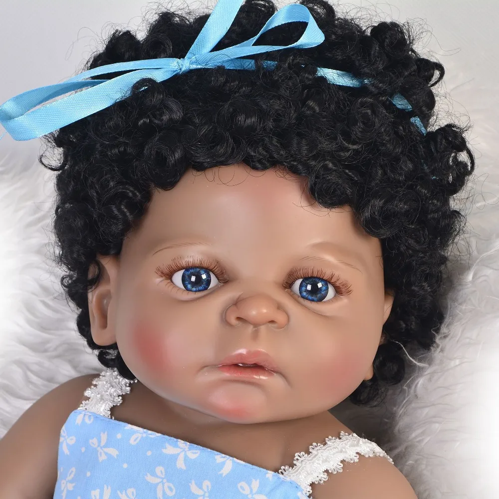 Кукла Bebe reborn черная кожа 23 &quot57 см Африканские Этнические куклы для девочек