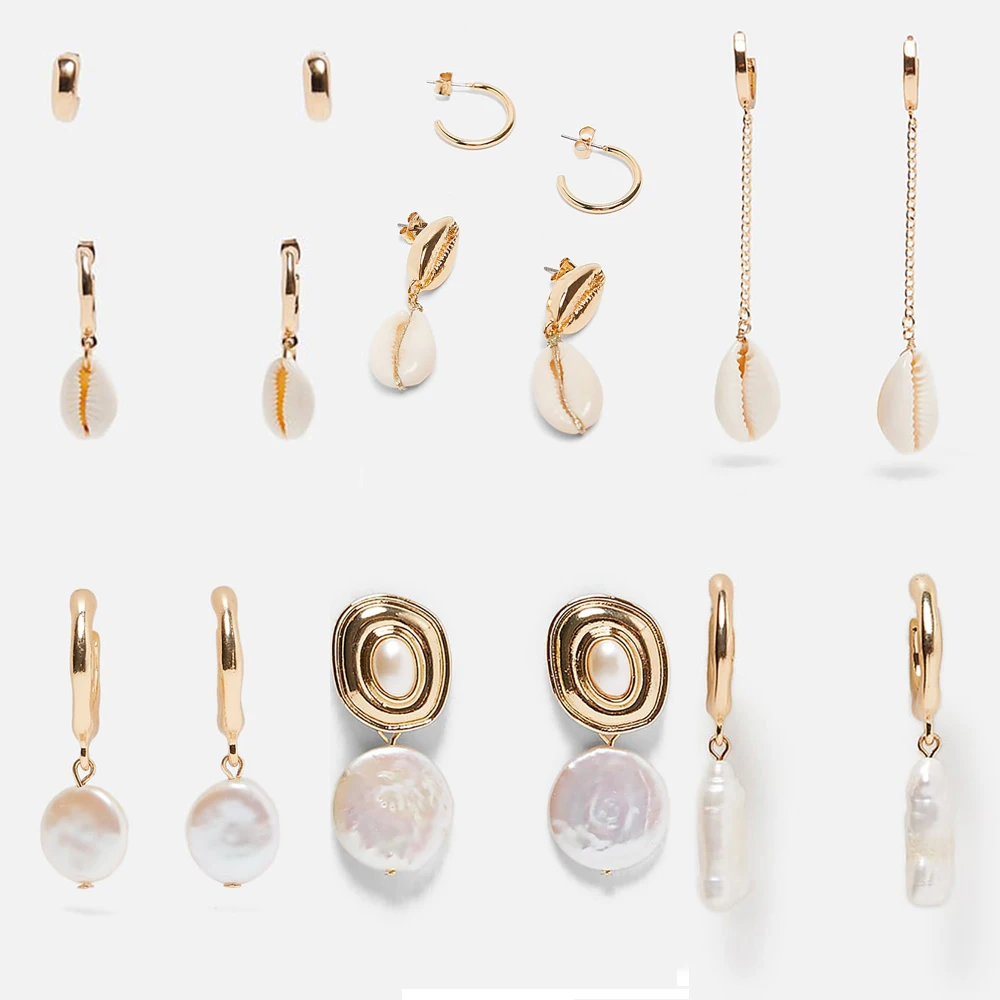 Лучшие женские новые трендовые серьги Za Shell для женщин и девочек подарок на