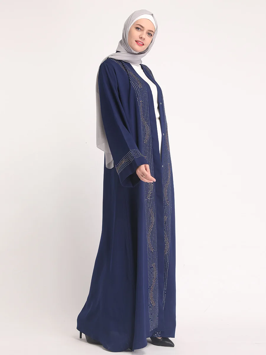 Роскошный мусульманский кардиган, украшенный бусинами, abaya, длинное кимоно, длинные халаты, Jubah, Дубай, Ближний Восток, Арабский исламский наряд