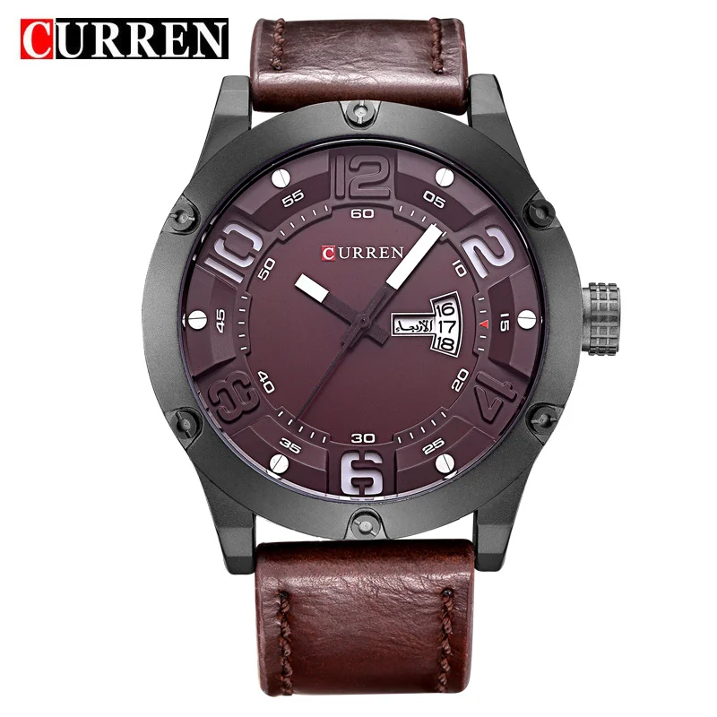 purple purple CURREN Мужские часы Топ бренд класса люкс известный мужские наручные часы мужские черные спортивные армейские военные кварцевые часы Erkek Kol Saati 8251 - Цвет: purple purple