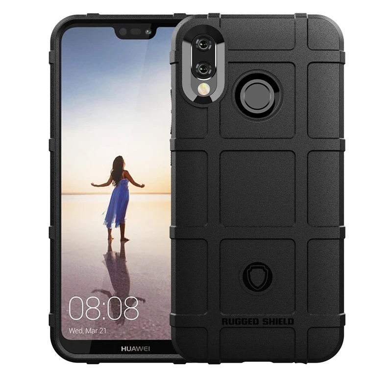 360 градусов полный корпус защитный чехол для huawei P20 Lite Мягкий ТПУ толстый твердый Броня Тактический защитный чехол