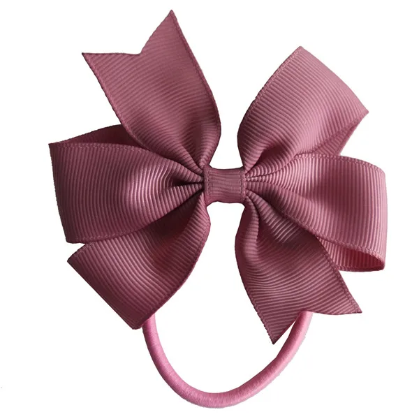 2 шт. заколка для волос с резинками 3,5 ''Hairbow упругих волос аксессуары дети хвост держатель резинки для волос ласточкин хвост Луки - Цвет: 165 Rosy Manve