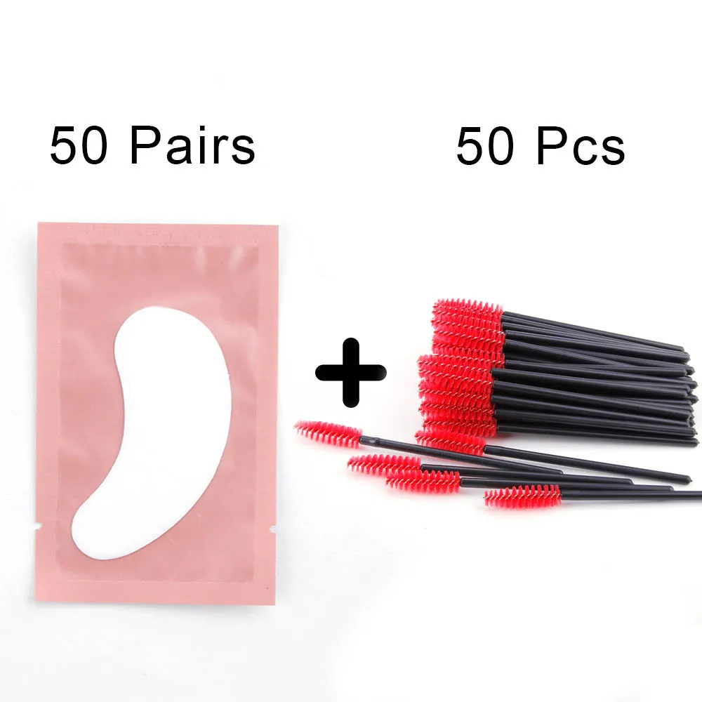 pink set4 100 шт накладки для глаз бумажные нашивки наклейки "ресницы" обертывание и 50 шт одноразовая щетка для ресниц для 150 шт ресницы удлинитель Макияж инструмент - Цвет: pink set4