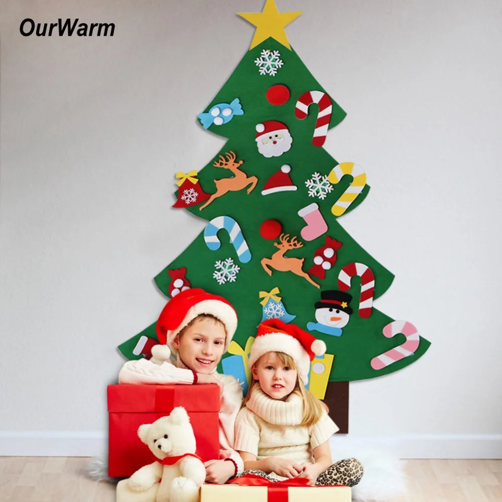 OurWarm, 3 мм, войлок, сделай сам, рукоделие, рождественская елка, украшения, год,, подарок для детей, светодиодный, дерево, Рождественский стол, подвесные украшения