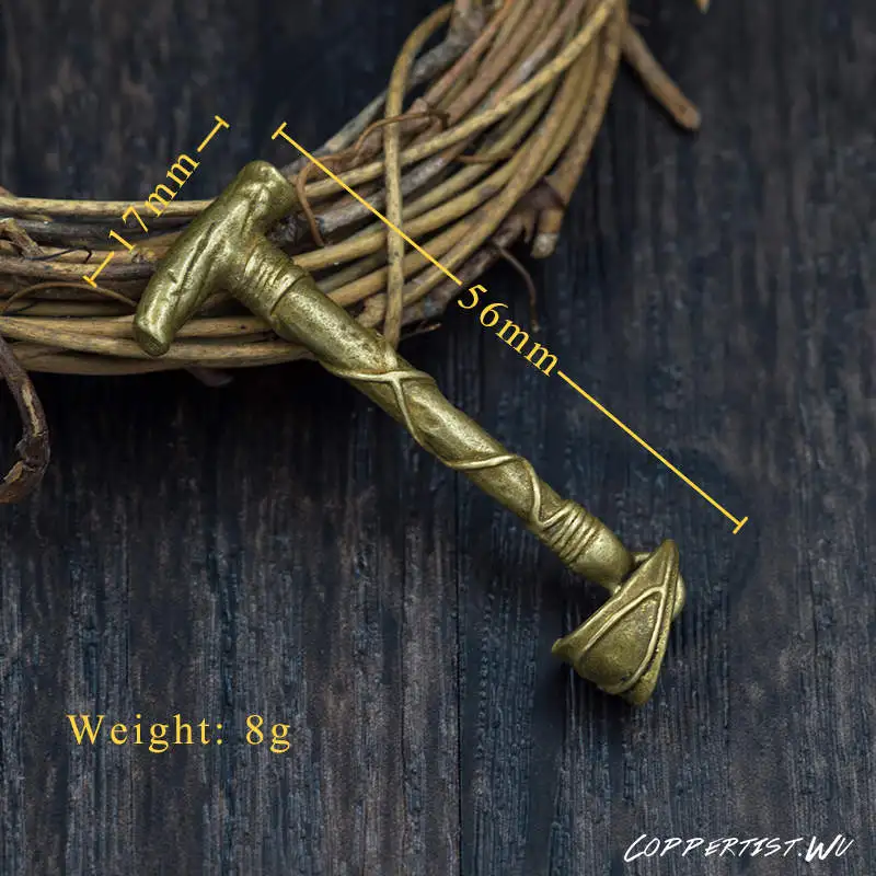 Coppertist. wu индийские, с камнями молоток бронзовый брелок Латунь Брелок для ключей ручной работы стильное Золотое кольцо для ключей с сумочкой кулон - Цвет: Type 1