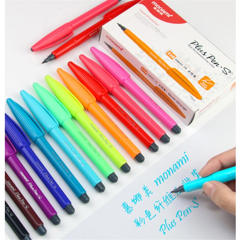 12 цветов Monami Plus ручка блестящая корейские канцелярские принадлежности Papelaria Zakka