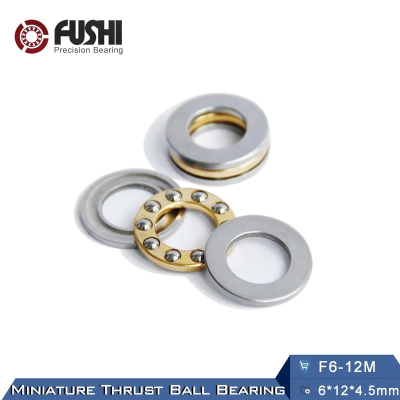 F6-12M подшипник 6*12*4,5 мм(10 шт.) ABEC-1 миниатюрный F6 12 м упорный осевой F6 12 м шарикоподшипники с рифленой дорожкой