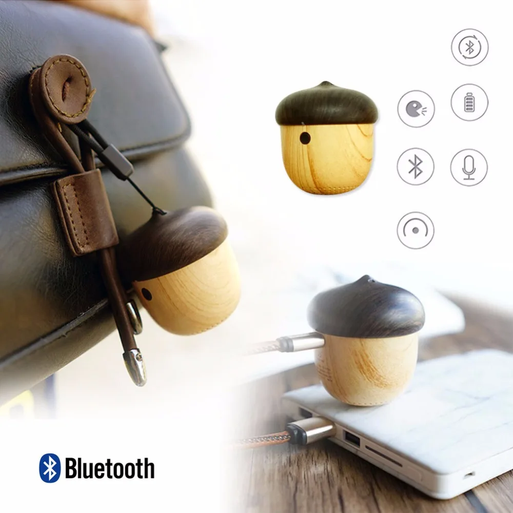 Podofo новый Мини Bluetooth динамик беспроводной Звук портативные колонки милый орех