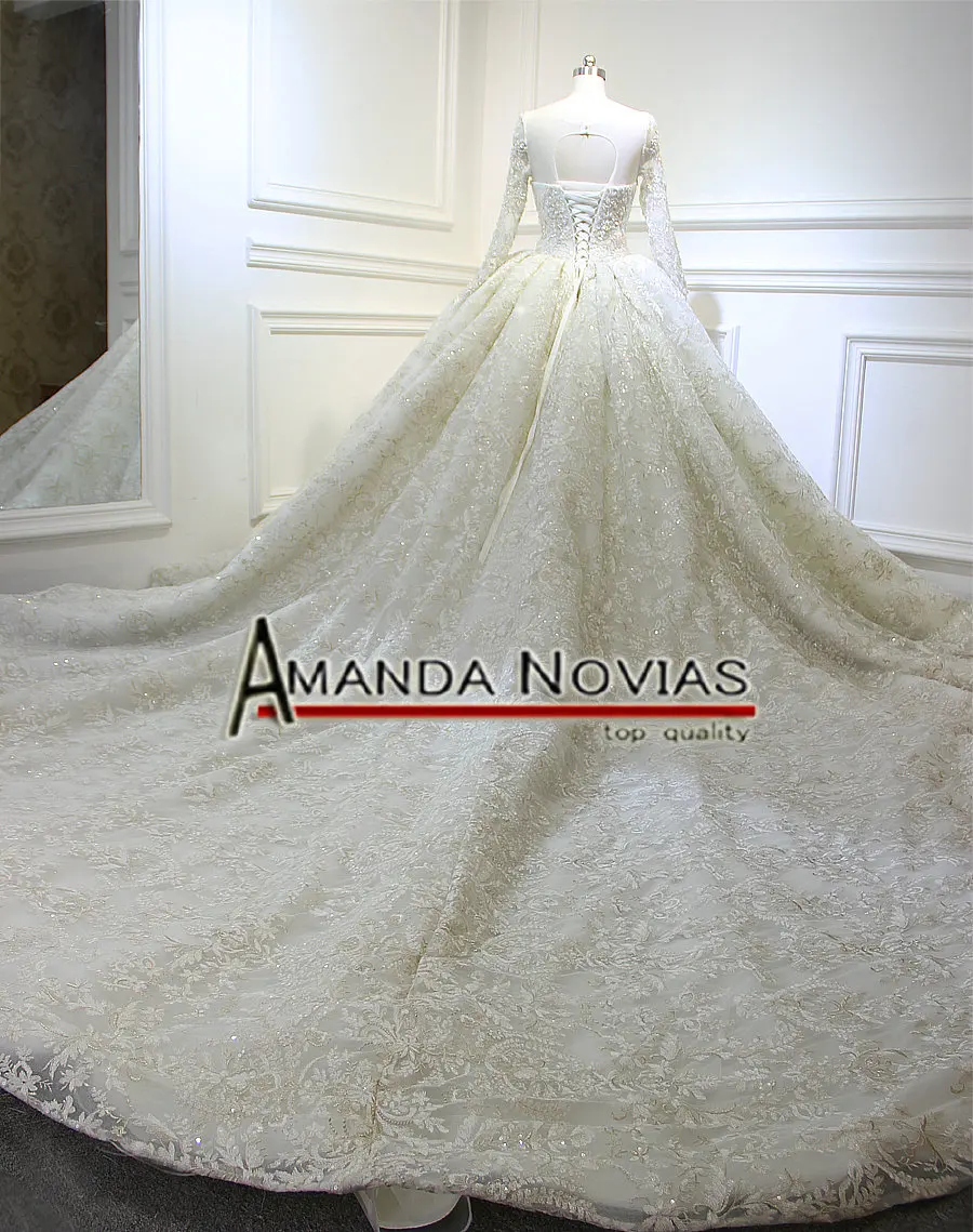 Amanda Novias 2017 New Luxury Full Lace Wedding Dress With Royal Train Bridal | Свадьбы и торжества