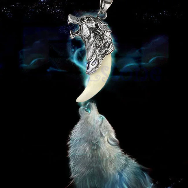 

5pcs/lot Fashion Brave Man Wolf Tooth Necklace Alloy Domineering Chain Pendant Jewelry