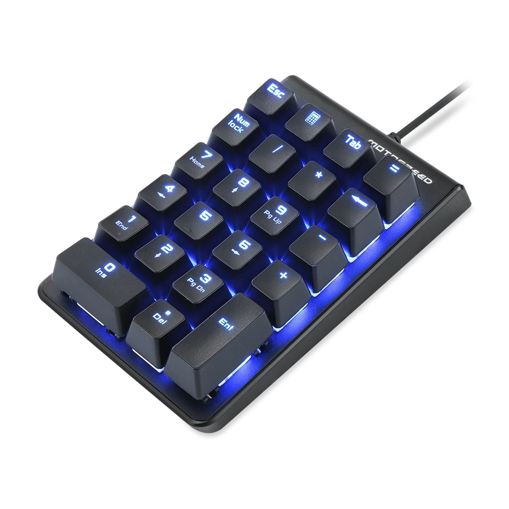 Motospeed K22 мини механическая клавиатура цифровая Проводная Синяя подсветка 22