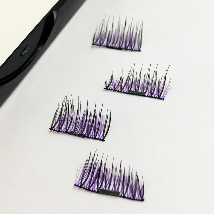 Цветные коричневые 3D Магнитные ресницы накладные на всю полоску магнитные