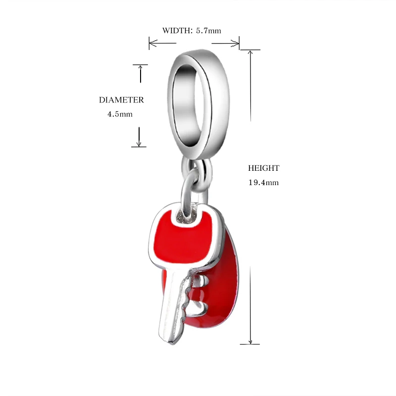 New diy design car keys with color enamel charms 925 Silver beads Fit Authentic Pandora Charm bracelet fashion jewelry making