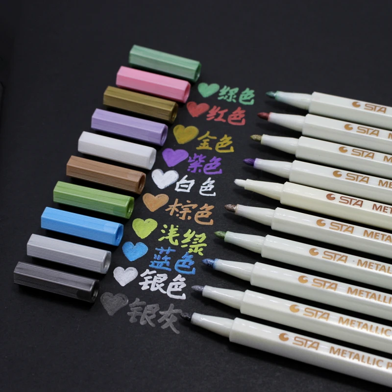 Металлические ручки для черной бумаги поздравительные открытки и дневные