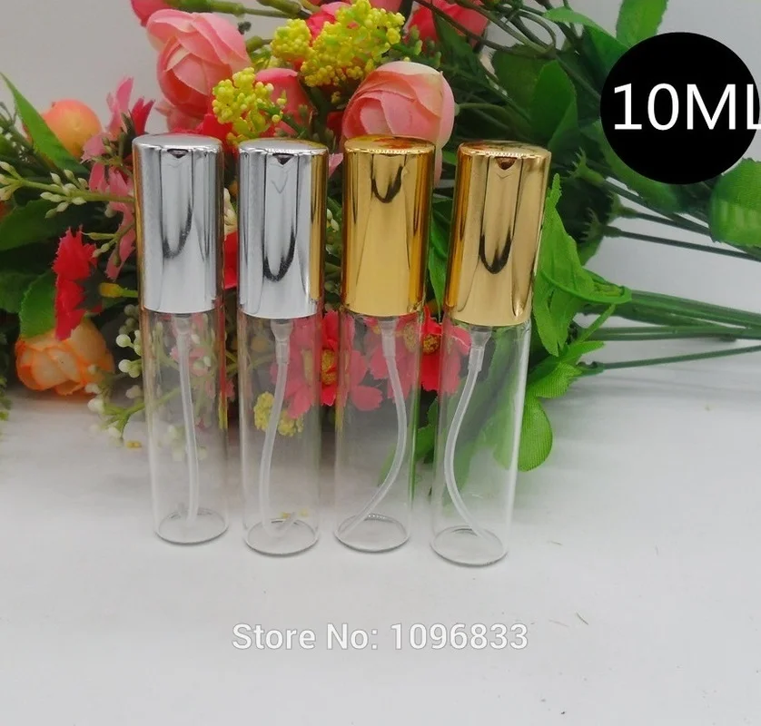 10 мл 10CC Стекло спрей бутылку золото Кепки серебро маленький распылитель духи