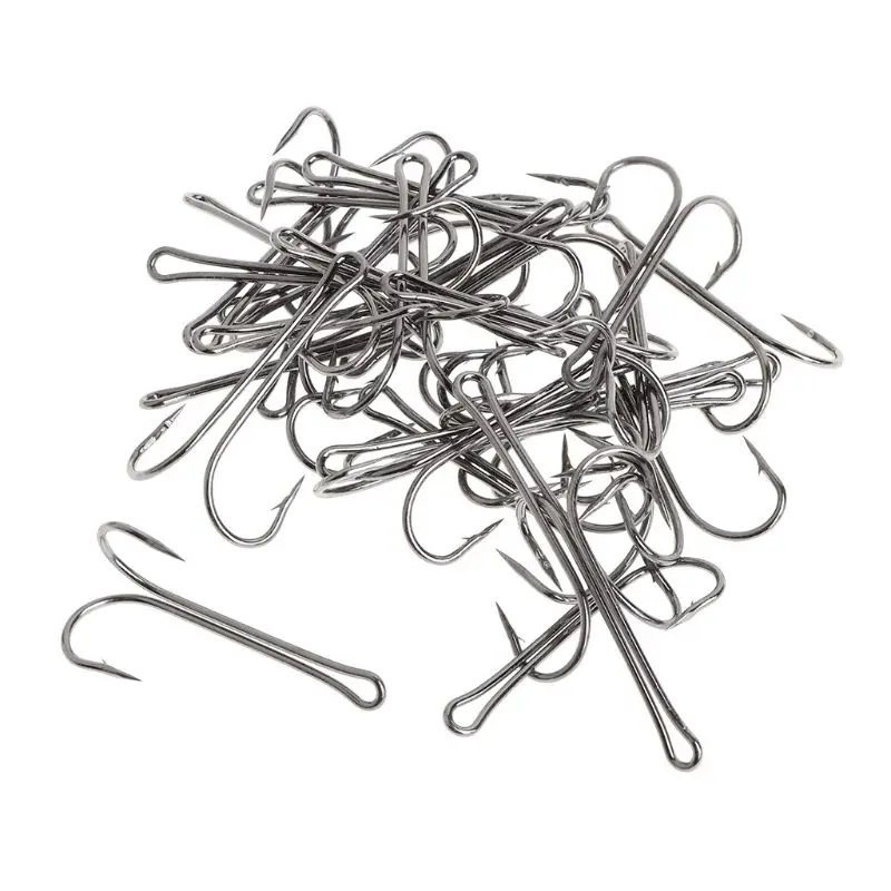 40mm 15/20/30 шт рыболовный крючок двойные острые Крючки колючей наконечник на открытом воздухе набор «сделай сам» для Мягкая приманка Длинный крючок рыболовные снасти аксессуары - Цвет: 40mm