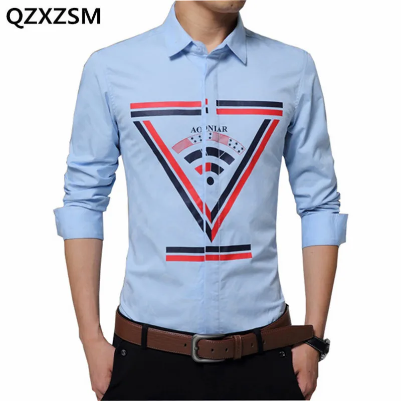 Qzxzsm 2017 Для мужчин Рубашки для мальчиков пошив Slim Fit M-5XL 100% хлопок Мужская одежда