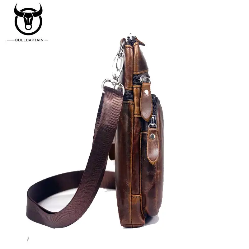 BULLCAPTAIN/брендовая винтажная Мужская сумка из натуральной кожи повседневная