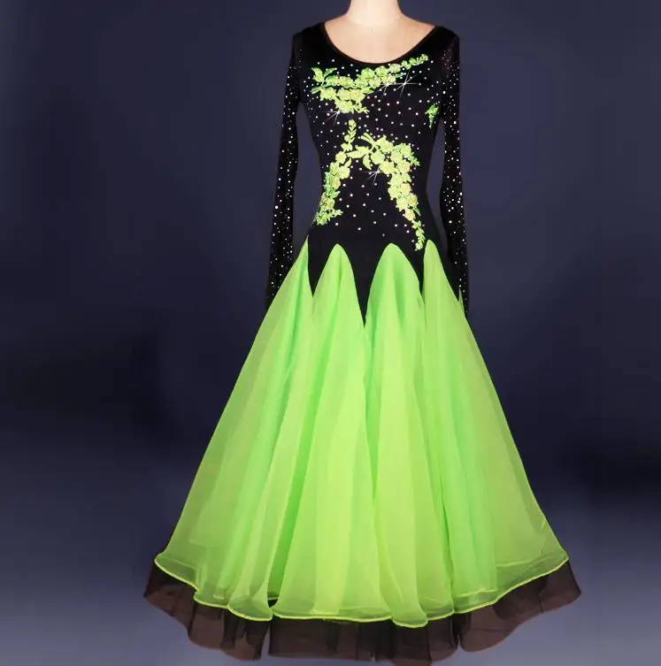 Костюм для бальных танцев сексуальное старшее платье с длинными рукавами и