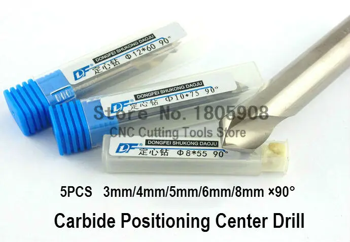 

Carbide cutting tools 5PCS M3 /4 / 5/ 6/ 8*90 positioning center drill,alloy chamfering bit,alloy fixed-point drill center drill