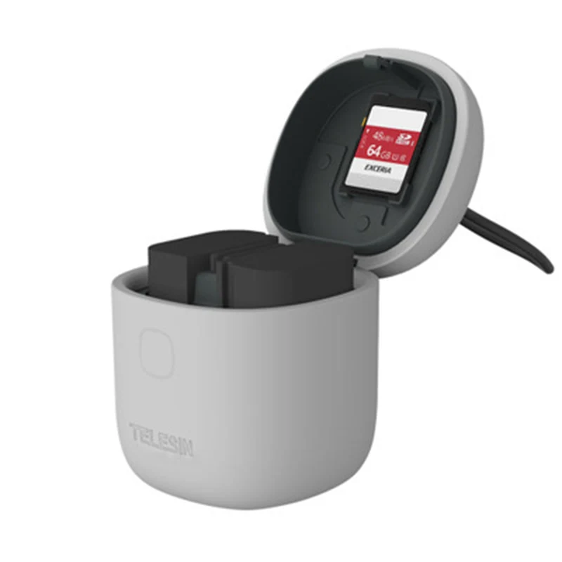 TELESIN ALLIN BOX 3в1 двойное зарядное устройство SD Card Reader чехол для хранения+ 2 шт. NPW50 батарея для A6000, A6500, A6300 аксессуары для камеры